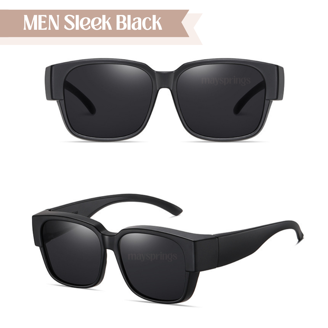 SnapShades™ MEN Sleek Black Fit Over Sunglasses